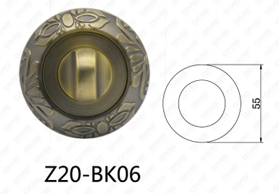Poignée de porte en aluminium en alliage de zinc Zamak Écusson rond (Z20-BK06)