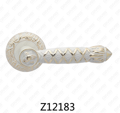 Poignée de porte en aluminium en alliage de zinc et rosace avec rosace ronde (Z12183)