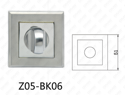 Poignée de porte en aluminium en alliage de zinc Zamak Écusson carré (Z05-BK06)