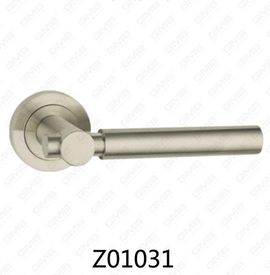 Poignée de porte en aluminium en alliage de zinc et rosette avec rosette ronde (Z01031)