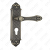 Poignée de porte Poignée de quincaillerie de porte en bois Poignée de porte sur plaque pour serrure à mortaise par poignée de plaque de porte en alliage de zinc ou en acier (CA407-C126-DAB)