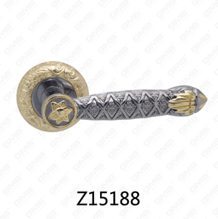 Poignée de porte en aluminium en alliage de zinc et rosace avec rosace ronde (Z15188)
