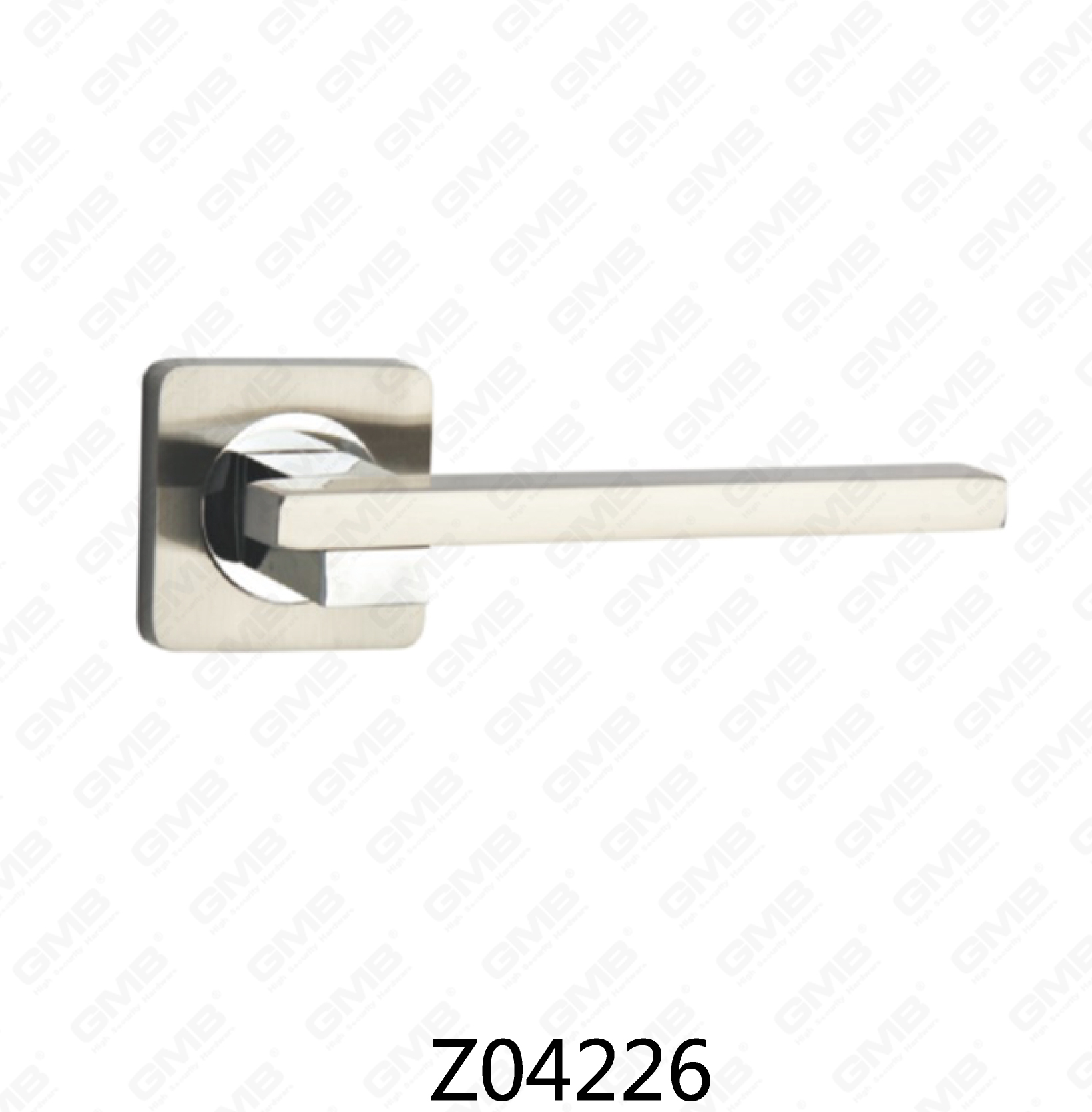 Poignée de porte en aluminium en alliage de zinc et rosace avec rosace ronde (Z04226)