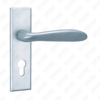 Poignée de porte en aluminium oxygénée sur plaque Poignée de porte en plaque (G393-G56)