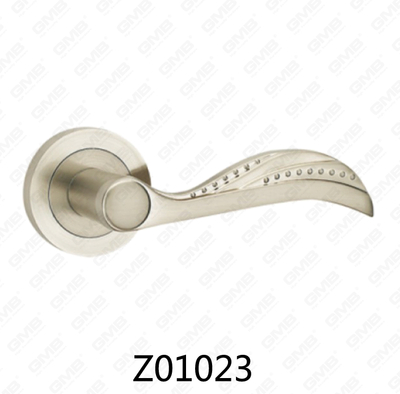 Poignée de porte en aluminium en alliage de zinc et rosette avec rosette ronde (Z01023)