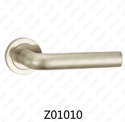 Poignée de porte en aluminium en alliage de zinc et rosace en zamak avec rosace ronde (Z01010)