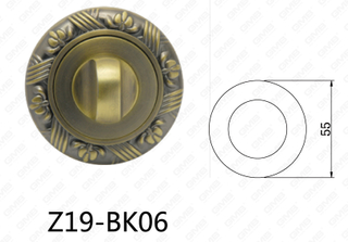 Poignée de porte en aluminium en alliage de zinc Zamak Écusson rond (Z19-BK06)