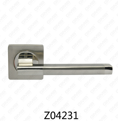 Poignée de porte en aluminium en alliage de zinc et rosace avec rosace ronde (Z04231)