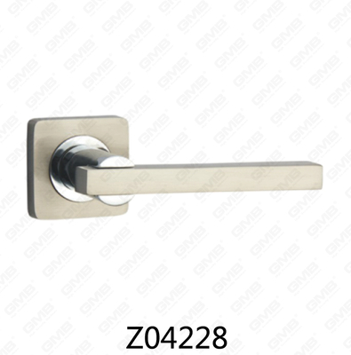 Poignée de porte en aluminium en alliage de zinc et rosace avec rosace ronde (Z04228)