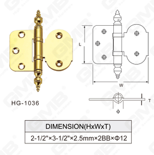 Juge de haute qualité Hinge de porte en laiton [HG-1036]
