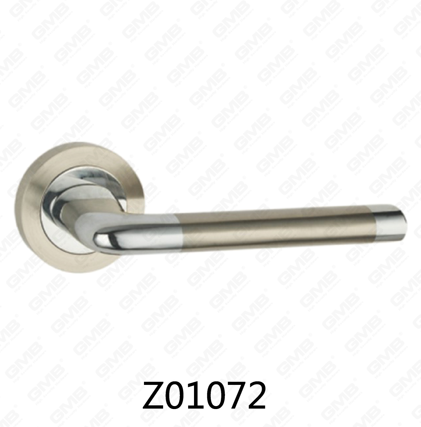 Poignée de porte en aluminium en alliage de zinc et rosette avec rosette ronde (Z01072)