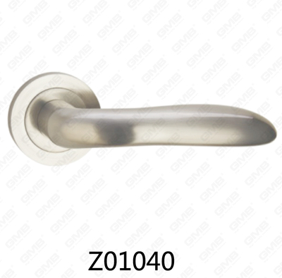 Poignée de porte en aluminium en alliage de zinc et rosace avec rosace ronde (Z01040)