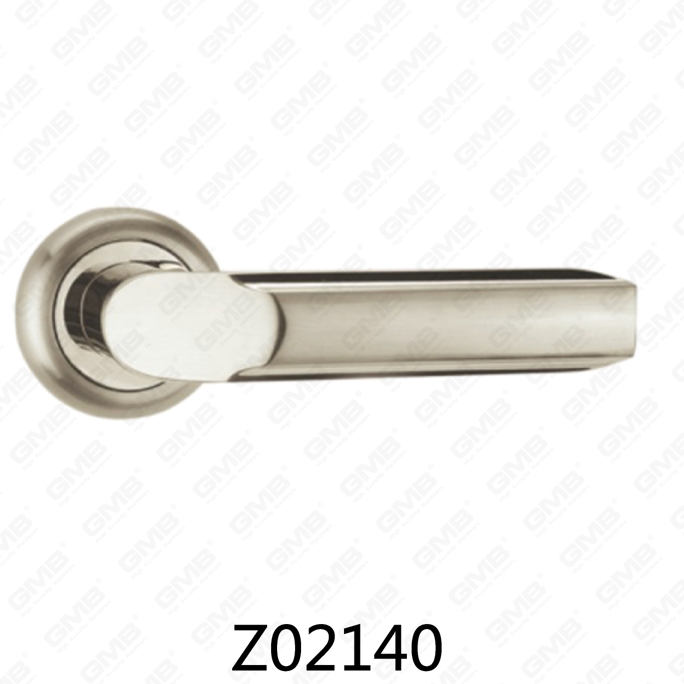Poignée de porte en aluminium en alliage de zinc et rosette avec rosette ronde (Z02140)