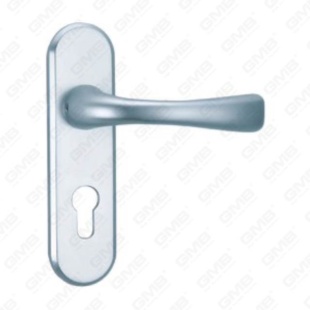 Poignée de porte en aluminium oxygénée sur plaque Poignée de porte en plaque (G392-G86)