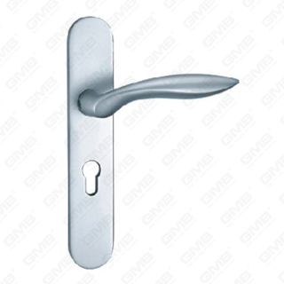 Poignée de porte en aluminium oxygénée sur plaque Poignée de porte en plaque (G432-G77)