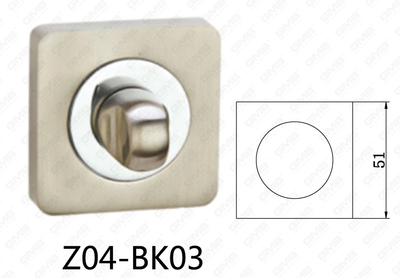 Poignée de porte en aluminium en alliage de zinc Zamak Écusson carré (Z04-BK03)
