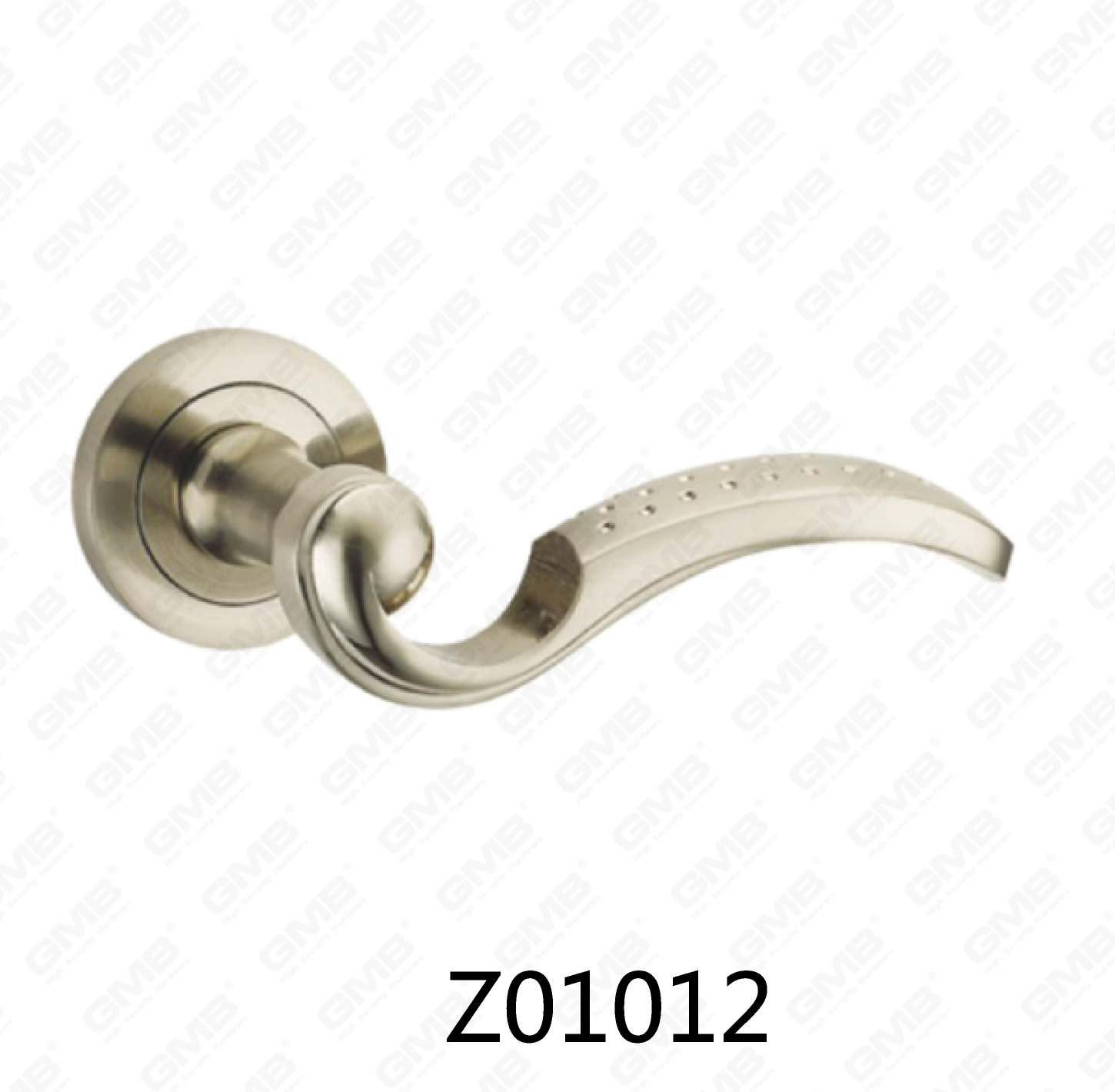 Poignée de porte de rosace en aluminium en alliage de zinc et de zinc avec rosace ronde (Z01012)