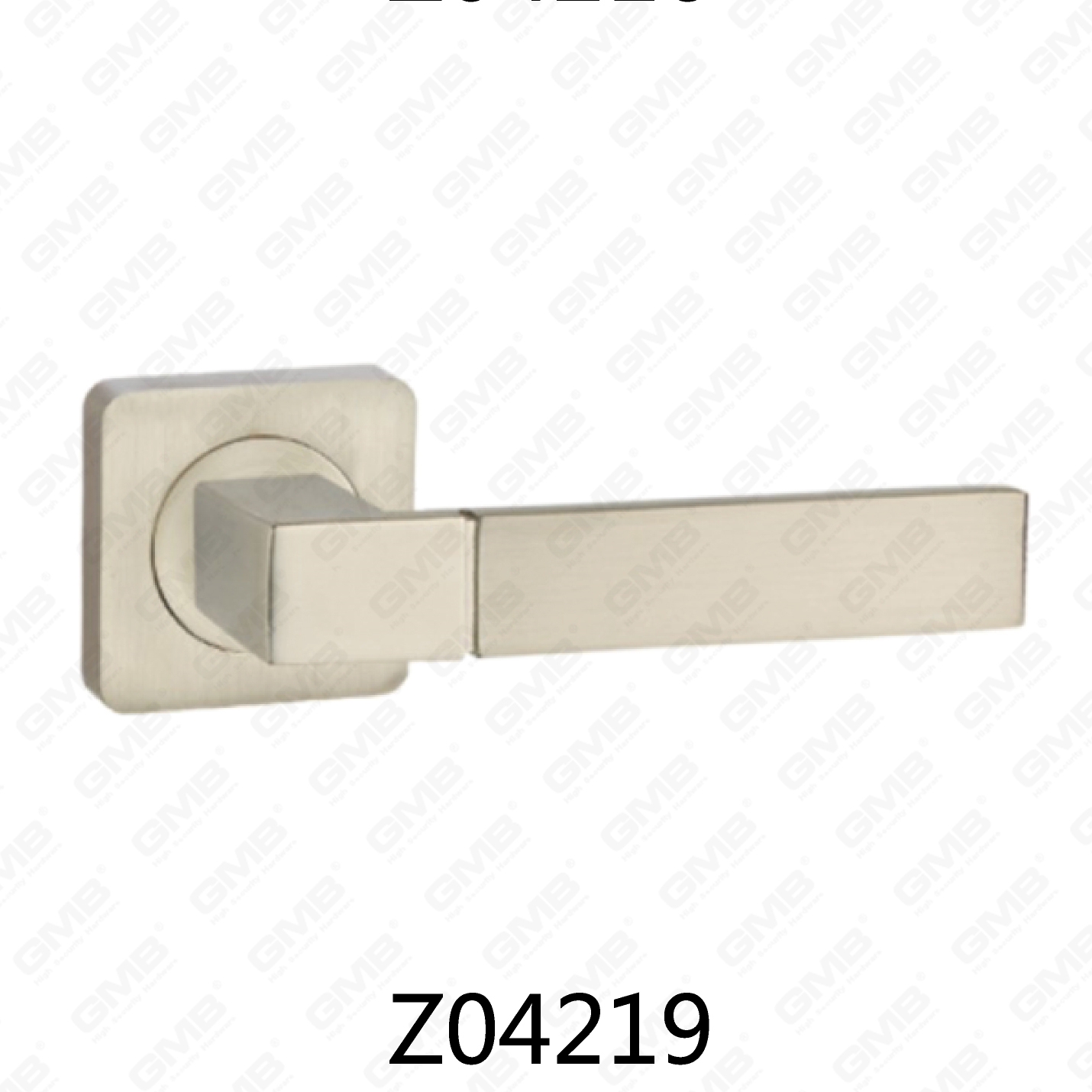 Poignée de porte en aluminium en alliage de zinc et rosace avec rosace ronde (Z04219)