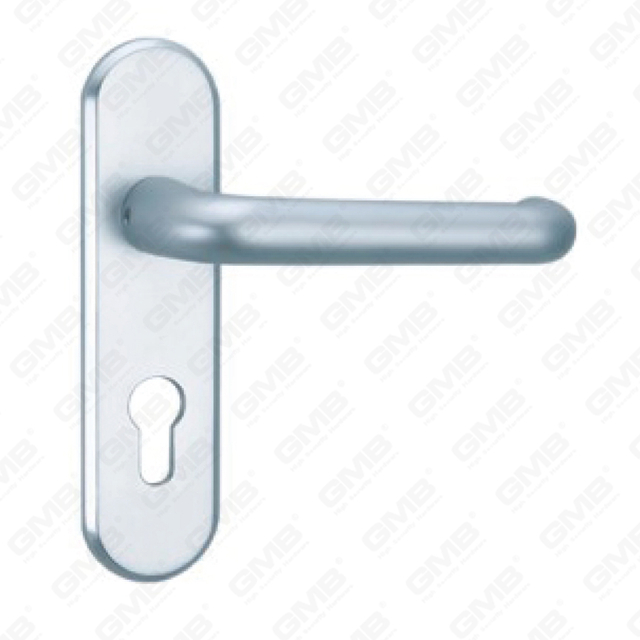 Poignée de porte en aluminium oxygénée sur plaque Poignée de porte en plaque (G392-G10)