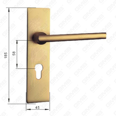Poignée de porte en aluminium oxygénée sur plaque Poignée de porte en plaque (G401-G25-GS F)